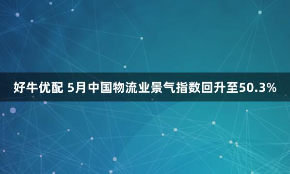 好牛优配 5月中国物流业景气指数回升至50.3%